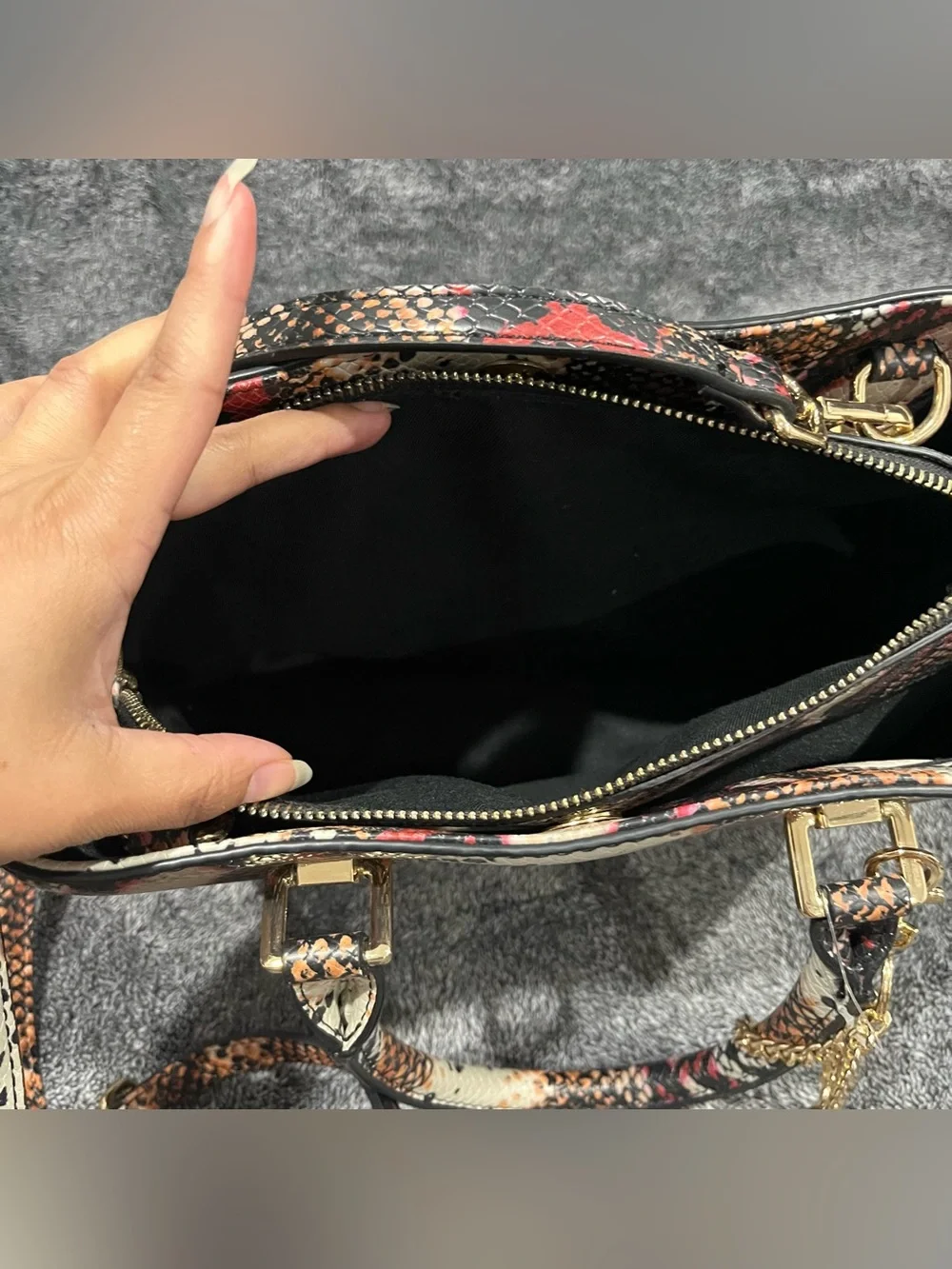 ALDO Legoiri Top Handle Bag (Red/Multicolor Snakeskin variant)